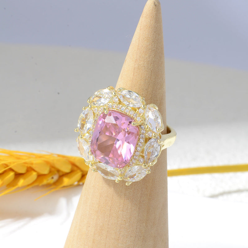 Elegant Pink Topaz Ring