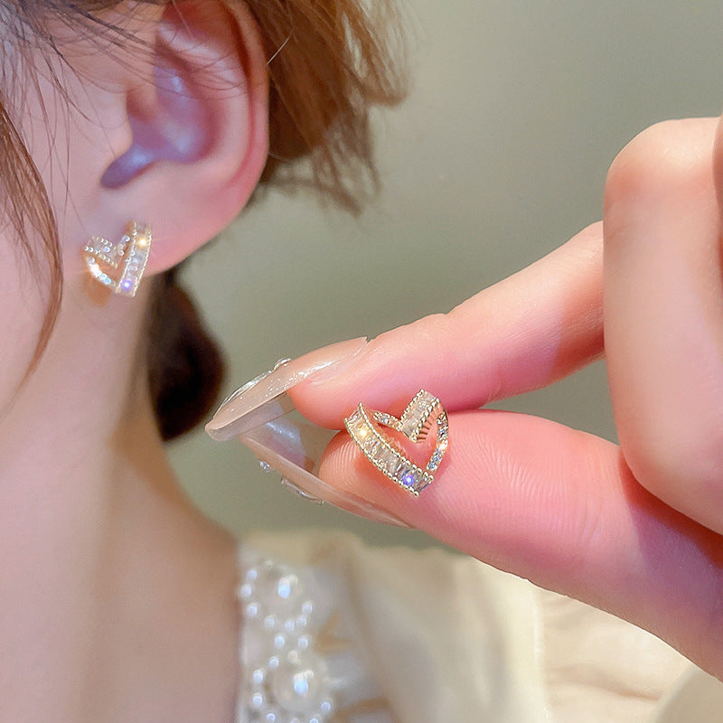 Elegant Heart Diamond Earrings