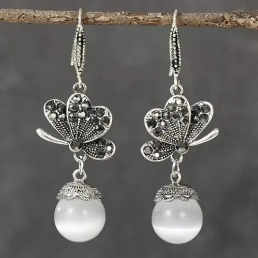Bohemian Butterfly Pearl Earrings