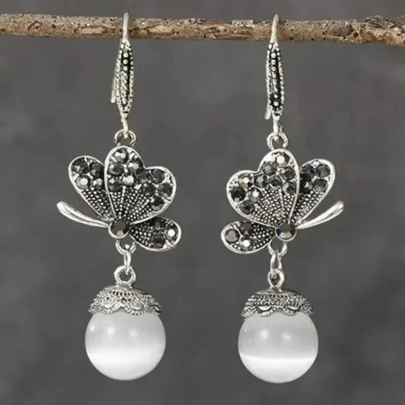 Bohemian Butterfly Pearl Earrings