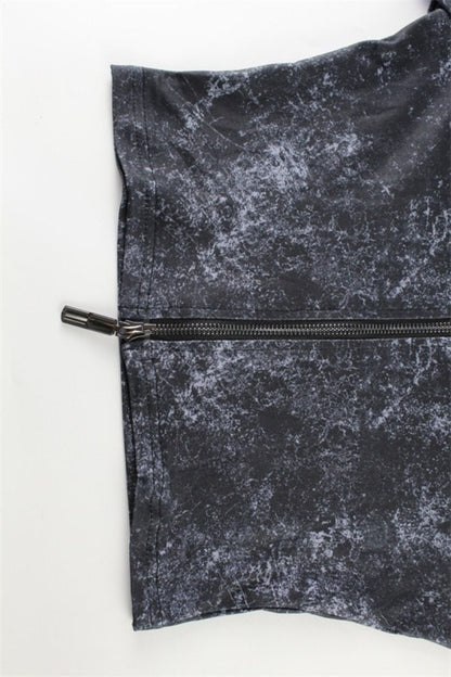 Zip Front Crop Top Flared Pants Set