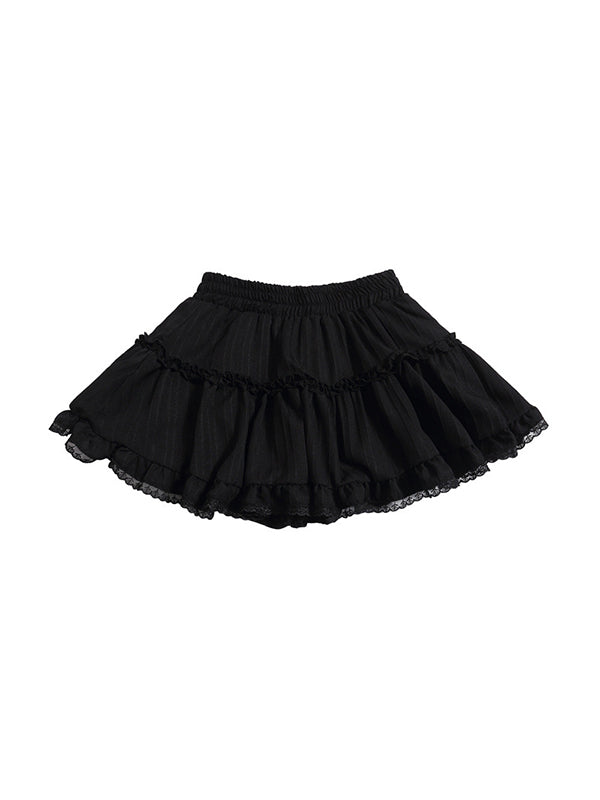 Color Y2k French Ballet Style Puff Cake Mini Skirts