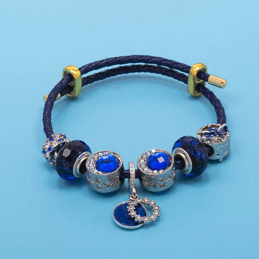 Elegant Blue Charm Bracelet