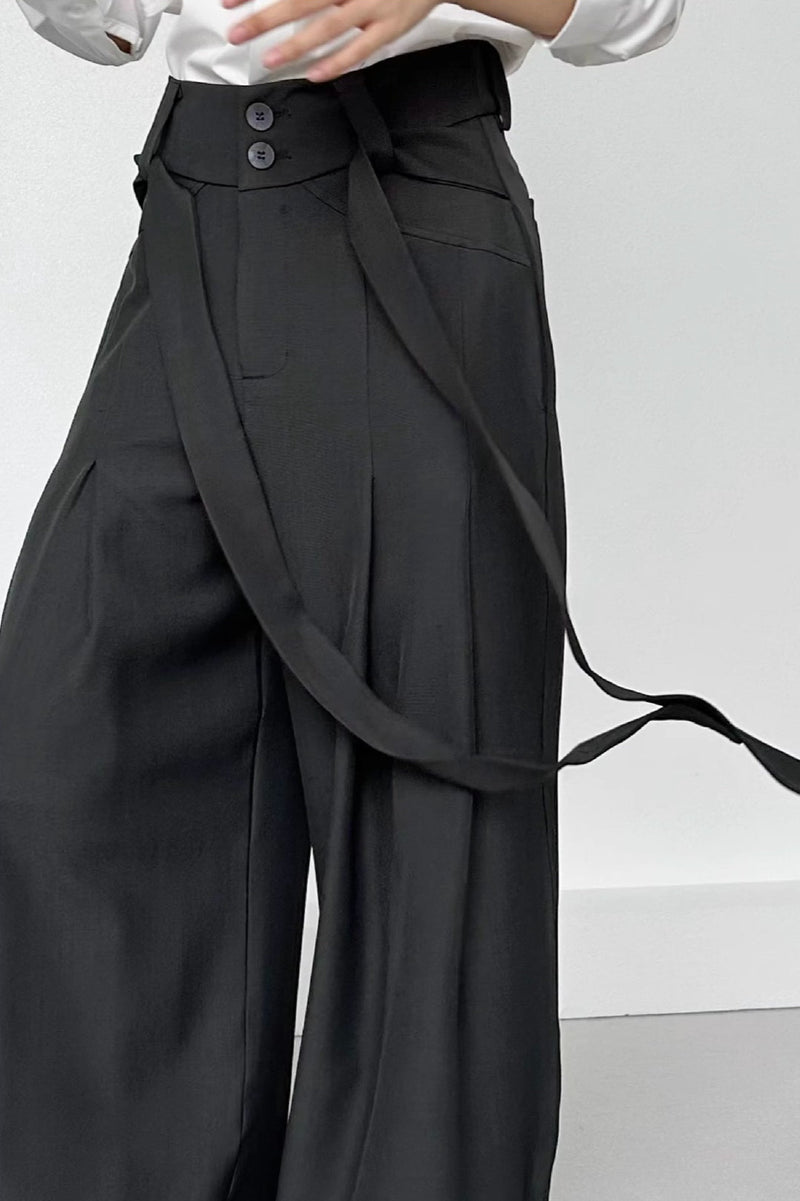 Ruched Ribbon Minimalist Pants