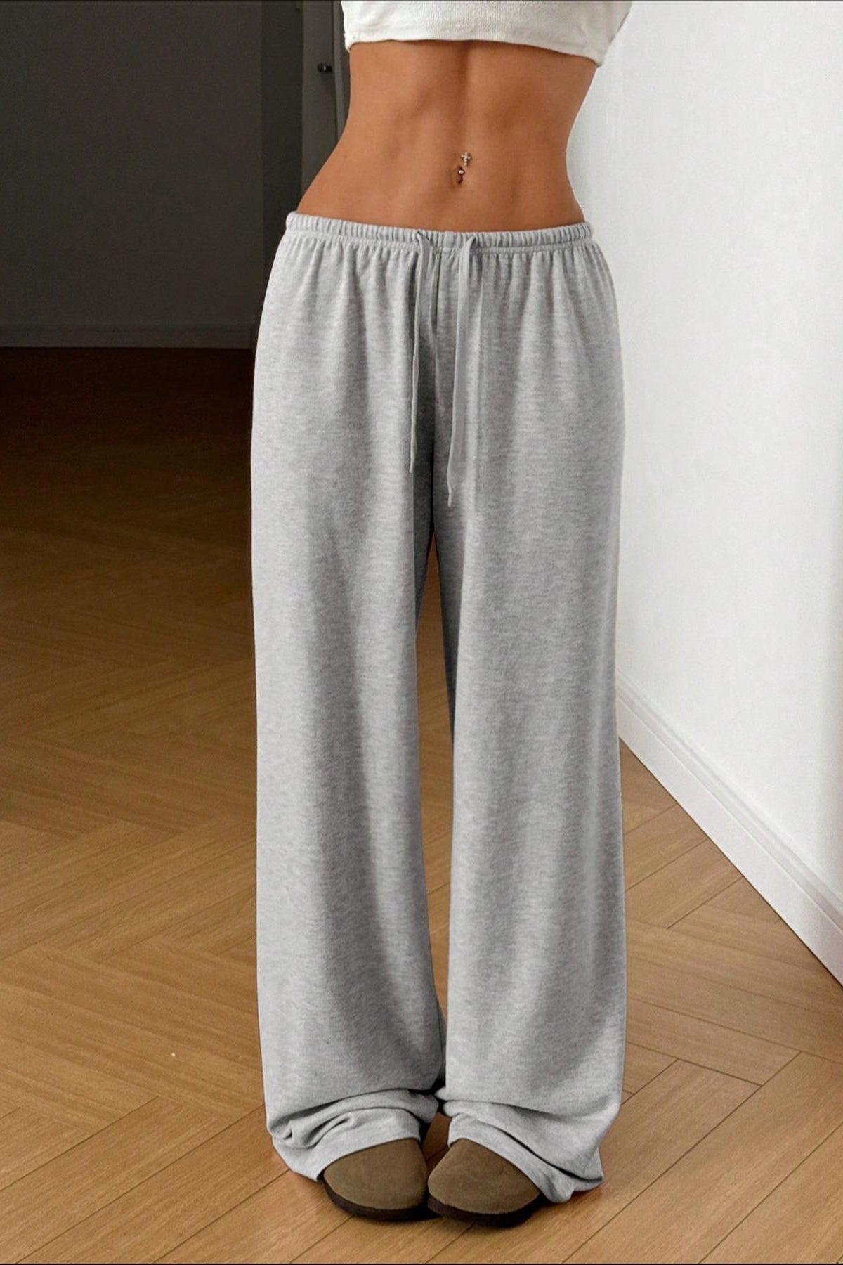 Drawstring Waist Knit Pants