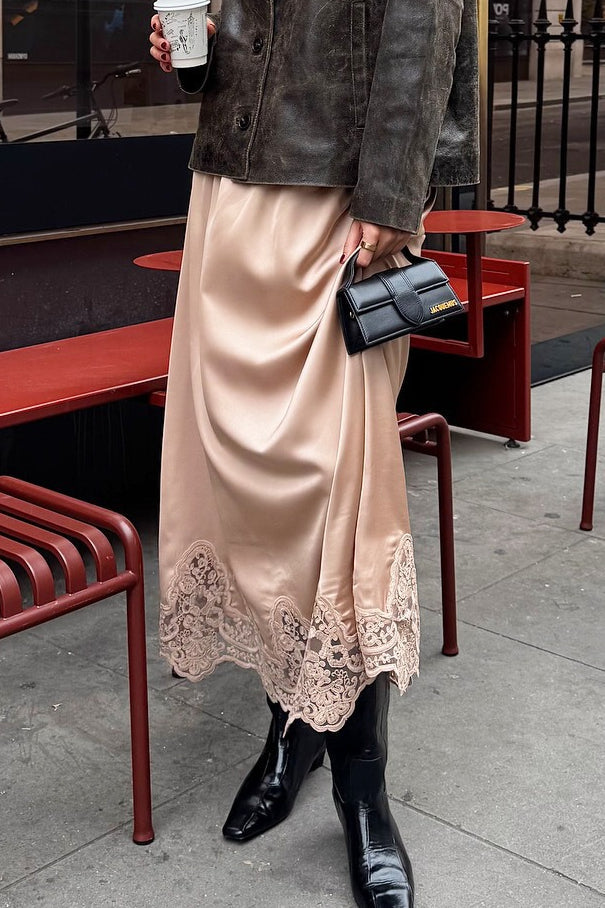 Lace Trim a Line Skirt