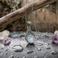 Vintage Silver Moonstone Necklace
