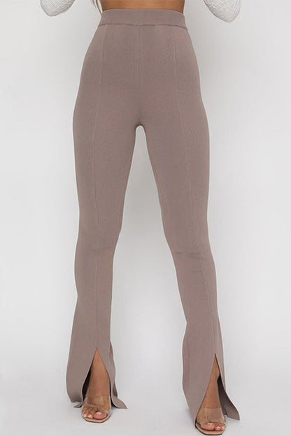Moxidress High Rise Slit Bell Bottoms Skinny Pants