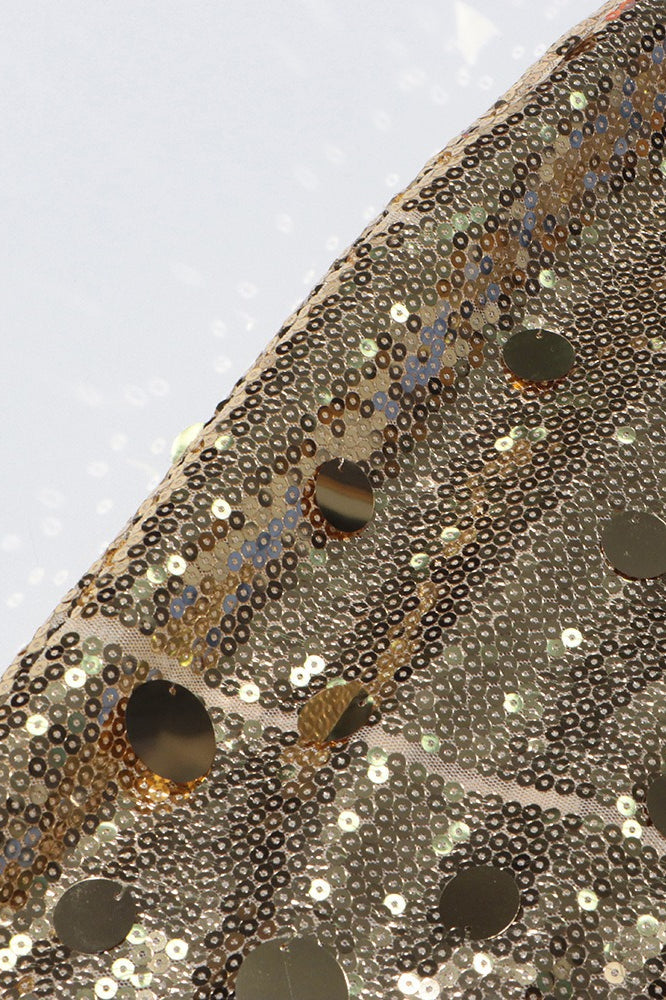 High Waist Sequin Panel a Line Maxi Skirt