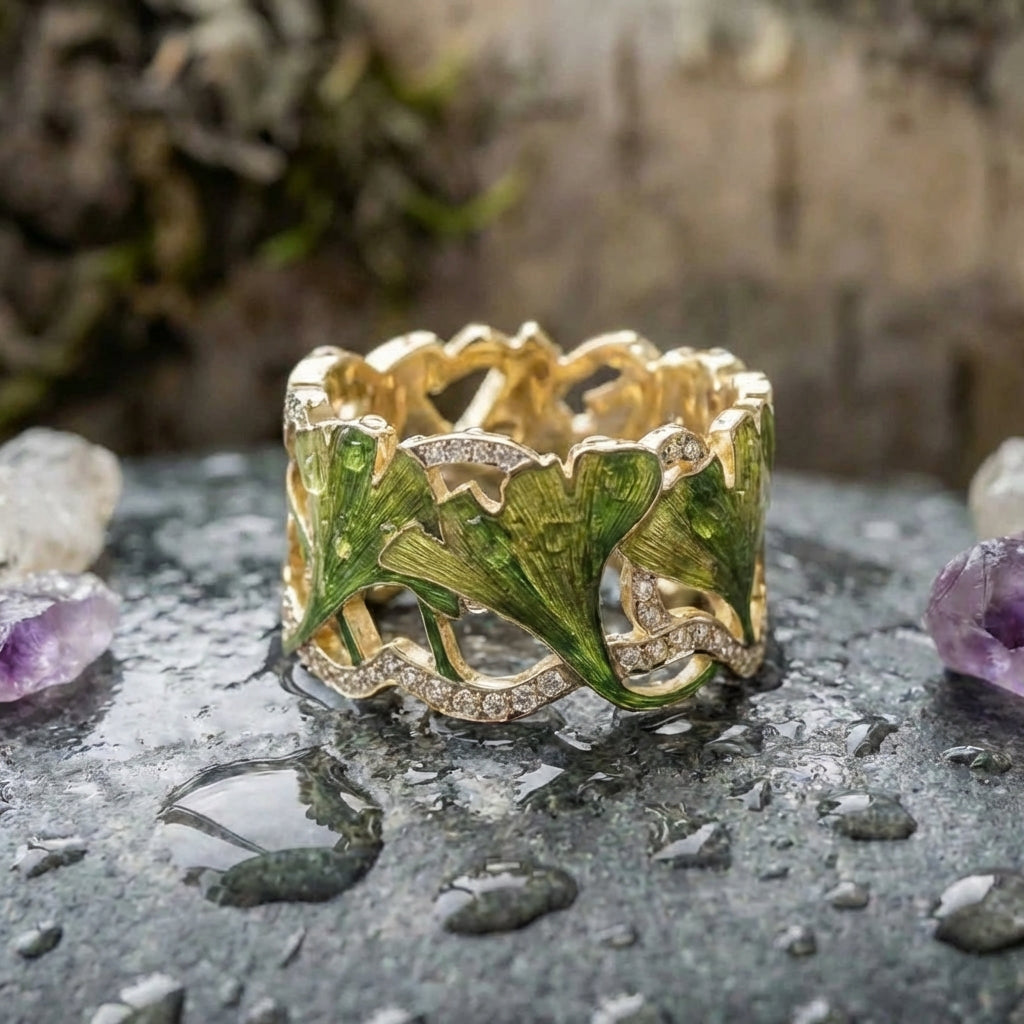 Elegant Gingko Leaf Ring