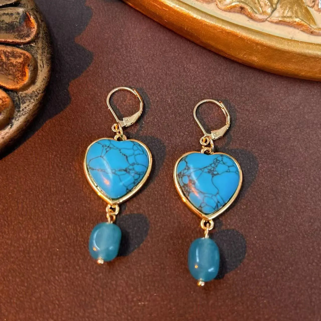 Turquoise Heart Earrings