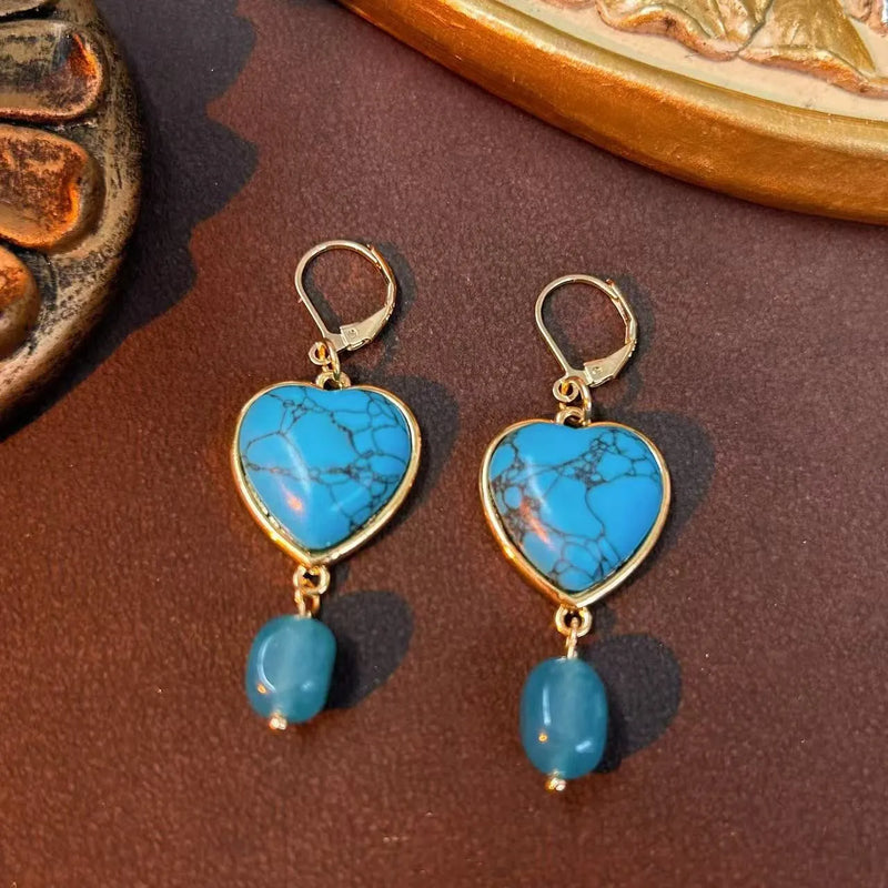Turquoise Heart Earrings