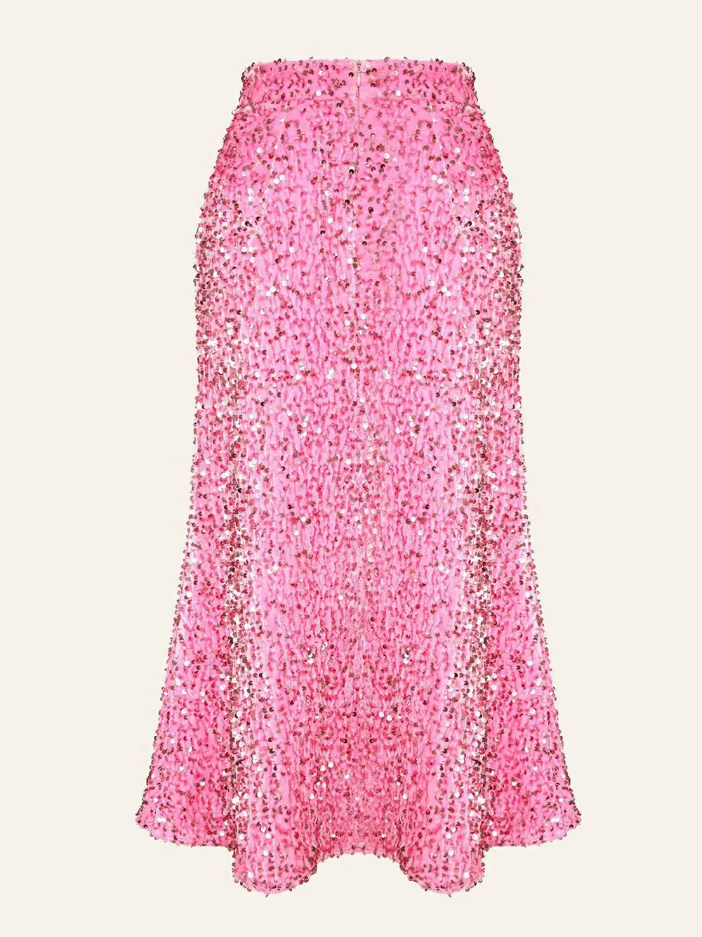 Sequin Decorated Velvet Skirt in Pink