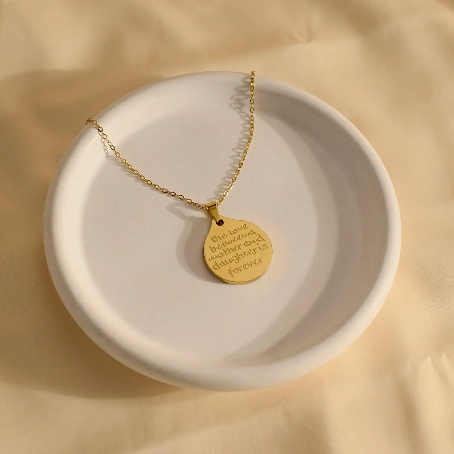 Engraved Gold Necklace