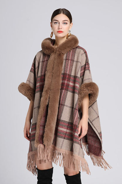 Hooded Wool Cape Coat