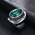 Vintage Green Agate Ring