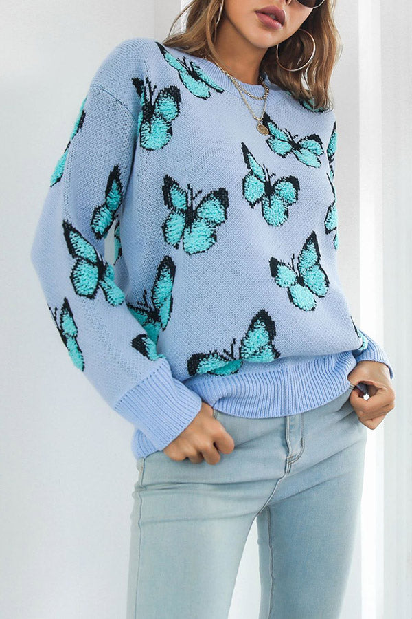 Three-dimensional Butterfly Loose Autumn and Winter Long-sleeved Sweater