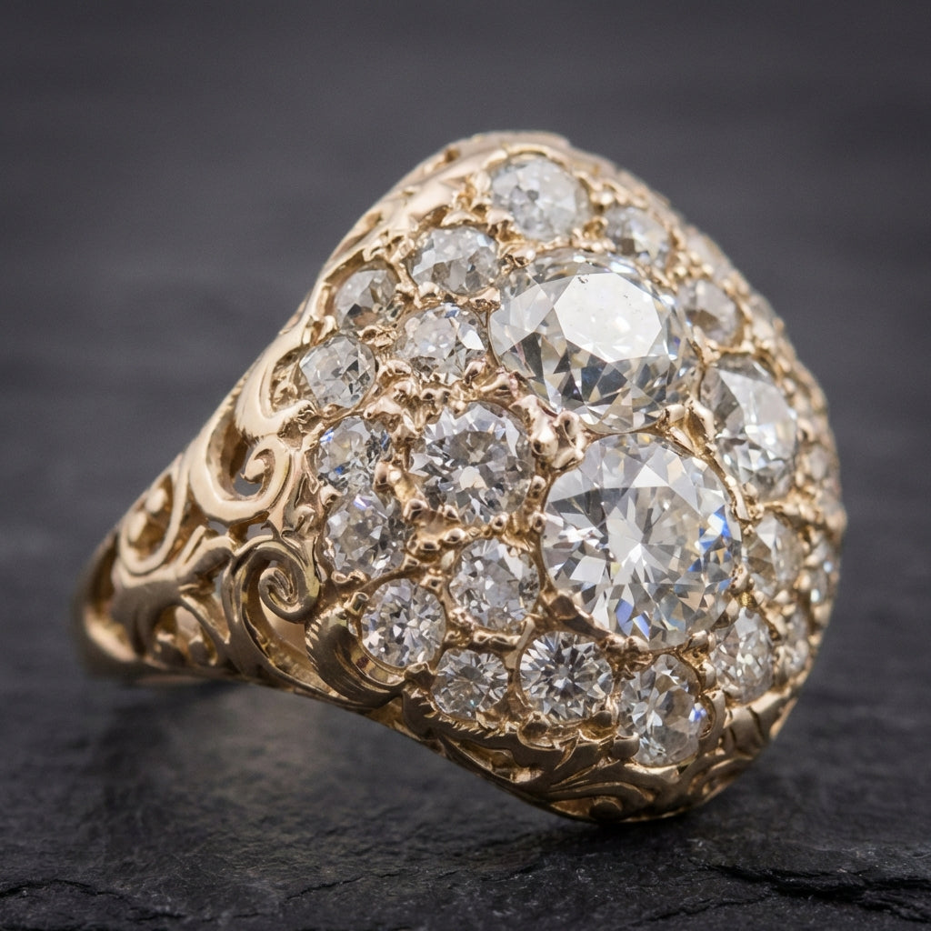 Vintage Bright Rounded Gold Ring