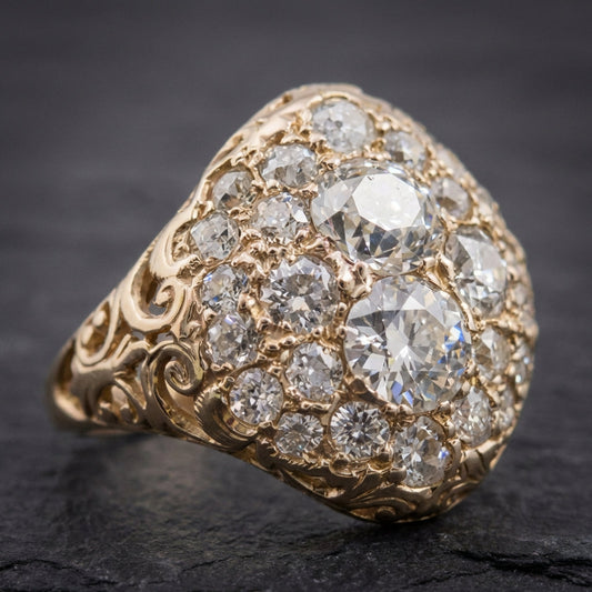 Vintage Bright Rounded Gold Ring