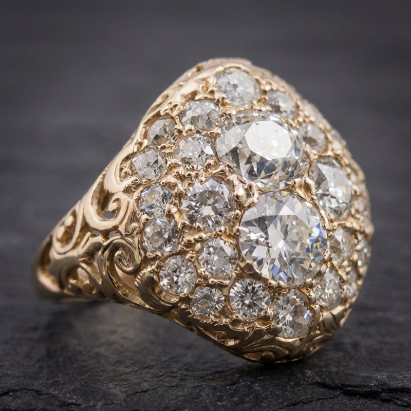 Vintage Bright Rounded Gold Ring