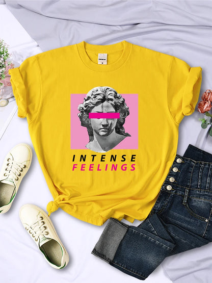 Intense Feelings Funny T-shirts Clothing Summer Breathable Tee Clothing Hip Hop Personality Tshirt