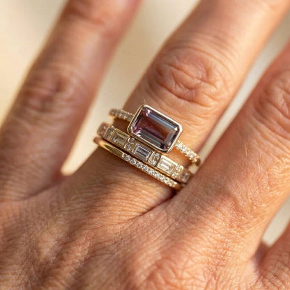 Vintage Bright Glass Ring Set