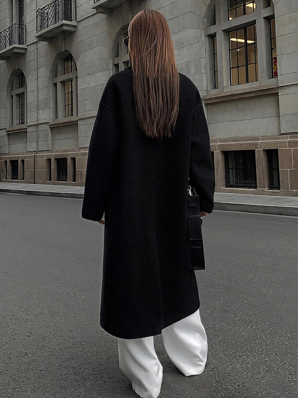 Wool-blend Tweed Long Coat