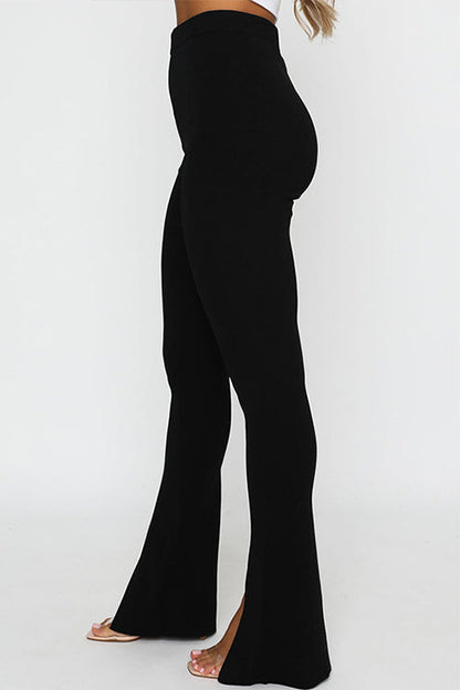 Moxidress High Rise Slit Bell Bottoms Skinny Pants