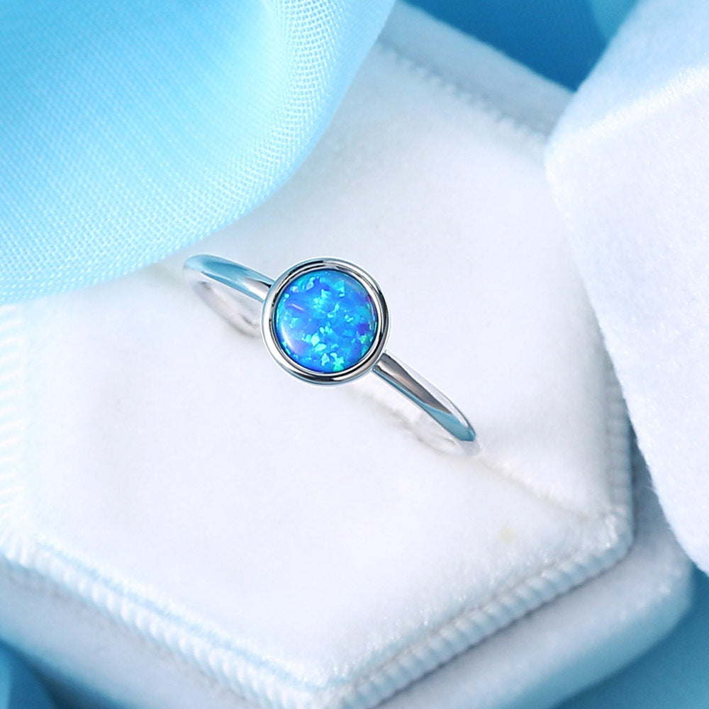 Elegant Blue Opal Ring