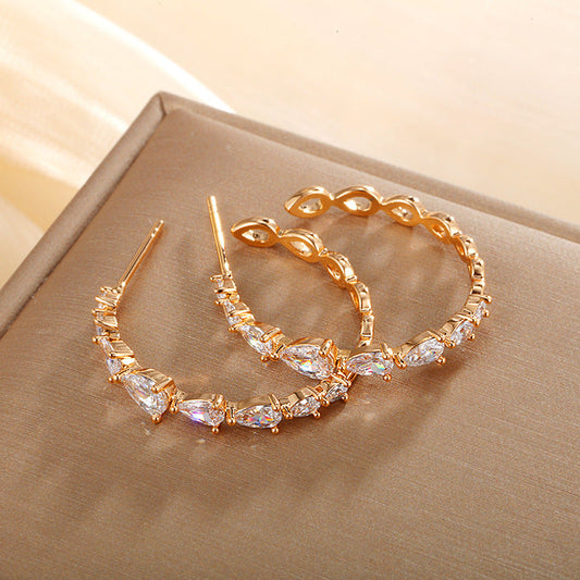 Elegant Crystal Hoop Earrings