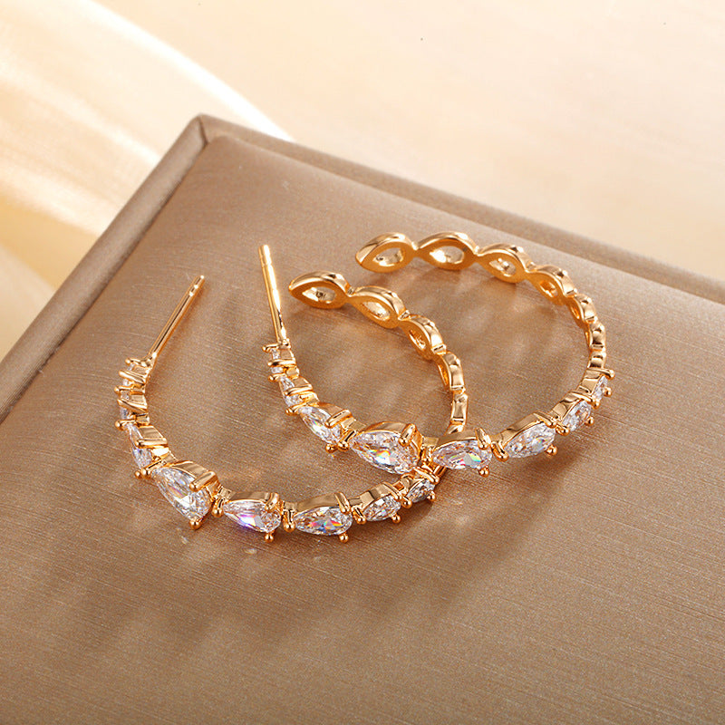 Elegant Crystal Hoop Earrings