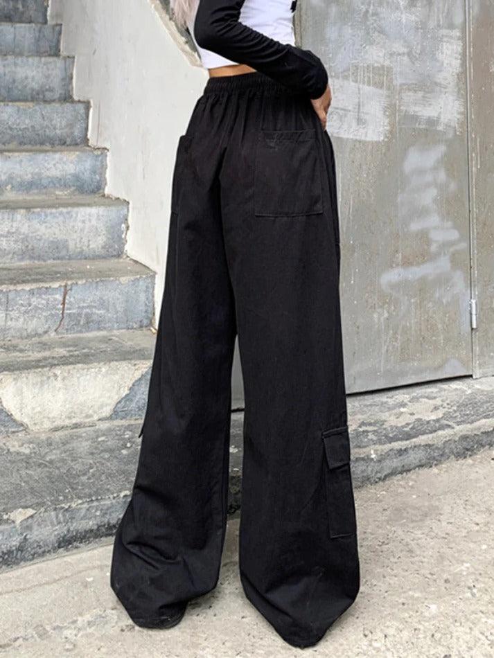 Drawstring Baggy Cargo Pants With Big Pockets