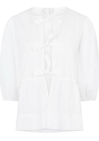 Cotton Poplin Peplum Blouse