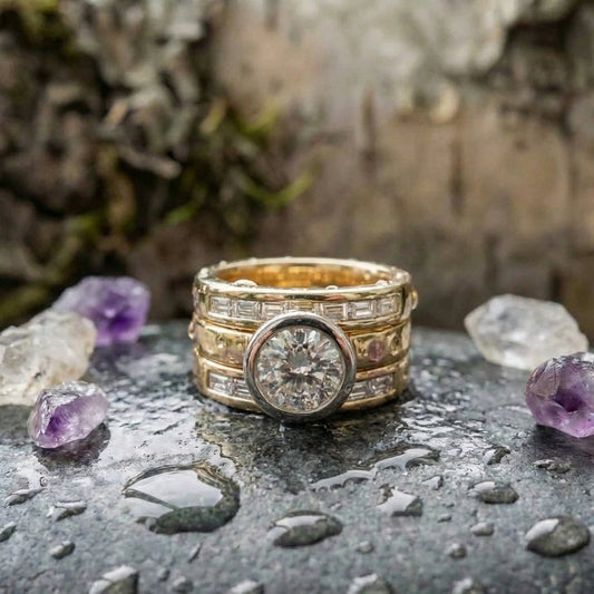 Elegant Crystal Engagement Ring