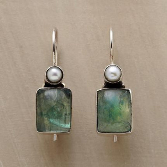 Vintage Green Stone Inlaid Pearl