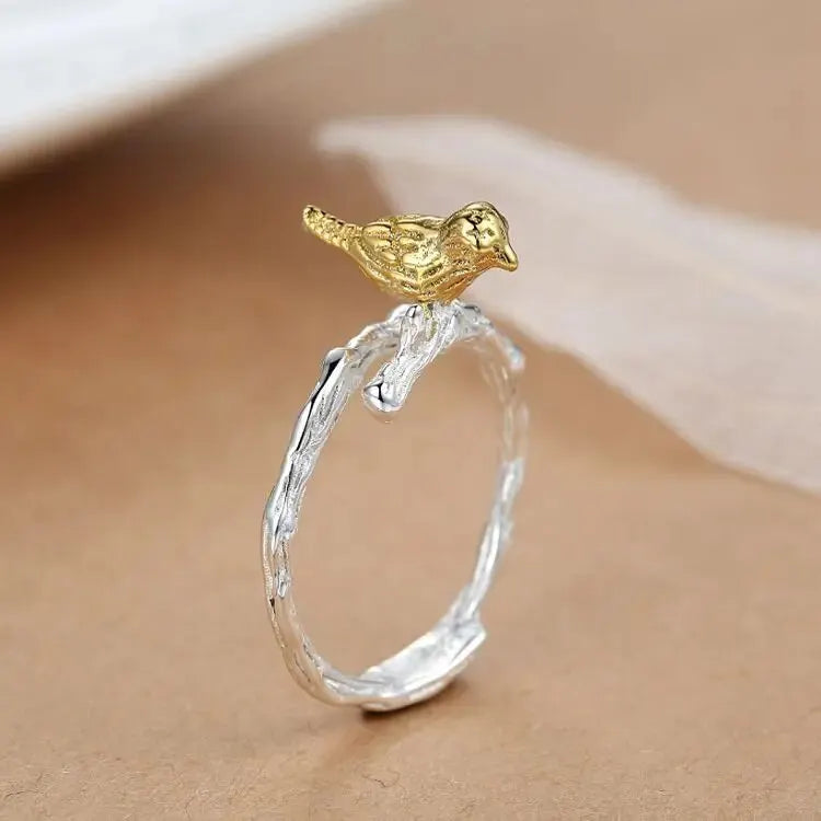 Golden Bird Branch Ring