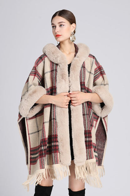 Hooded Wool Cape Coat