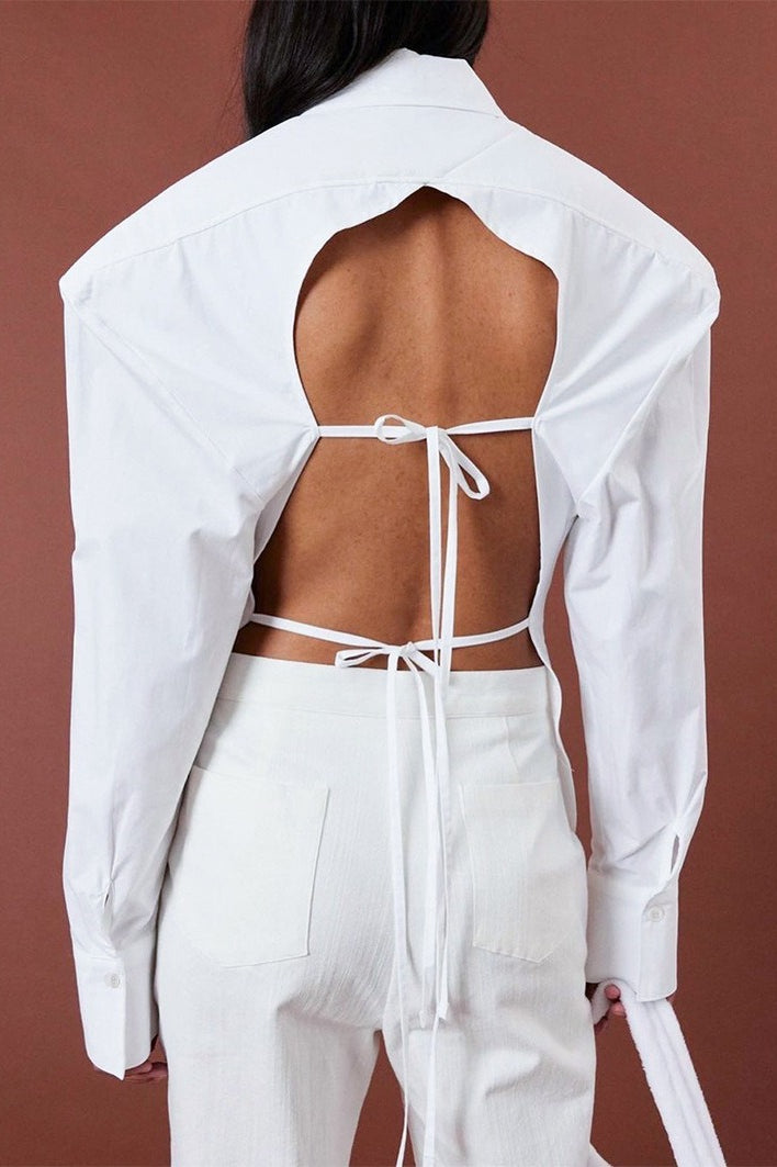 Cutout Back Blouse