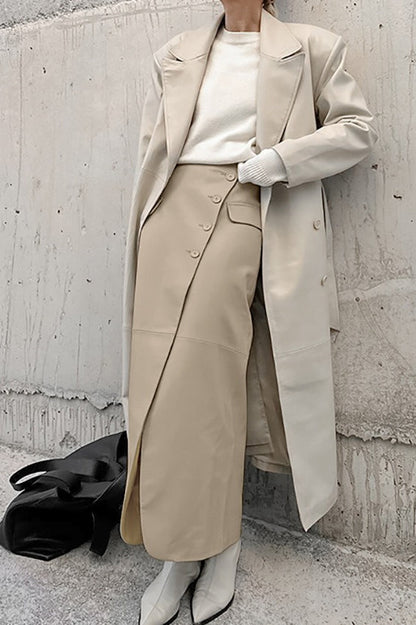 Matte Leather A-line Skirt