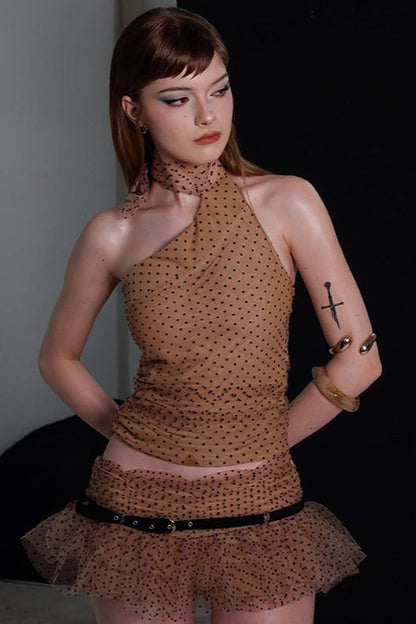 Halter Crop Top Two Pieces Set