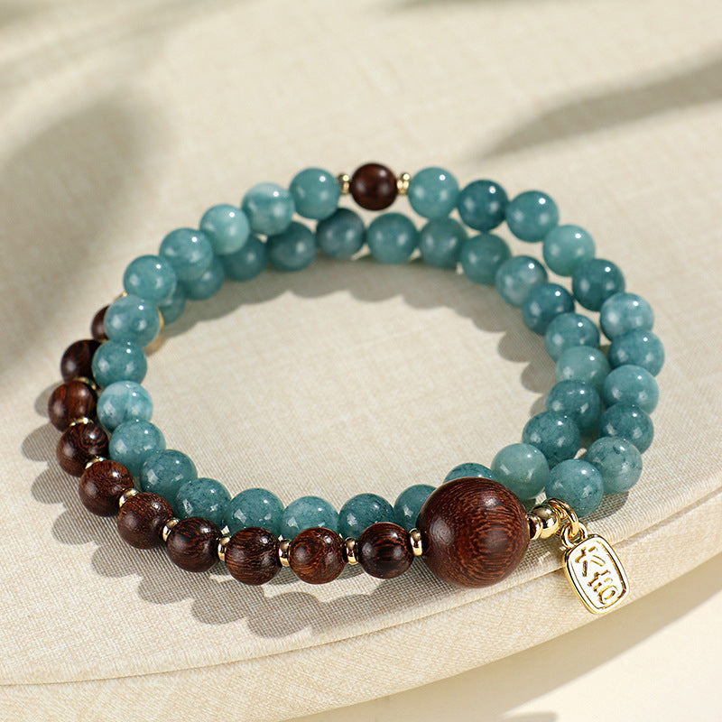 Aquamarine Wood Bracelet