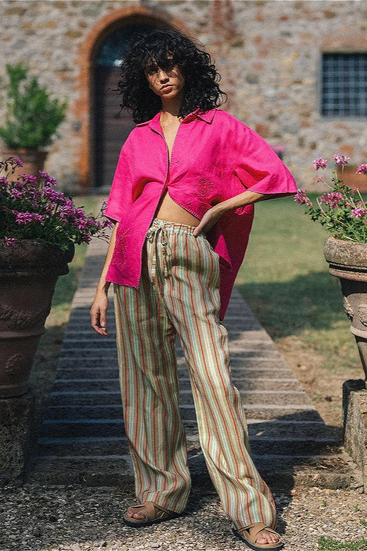 Loose Fit Striped Pants