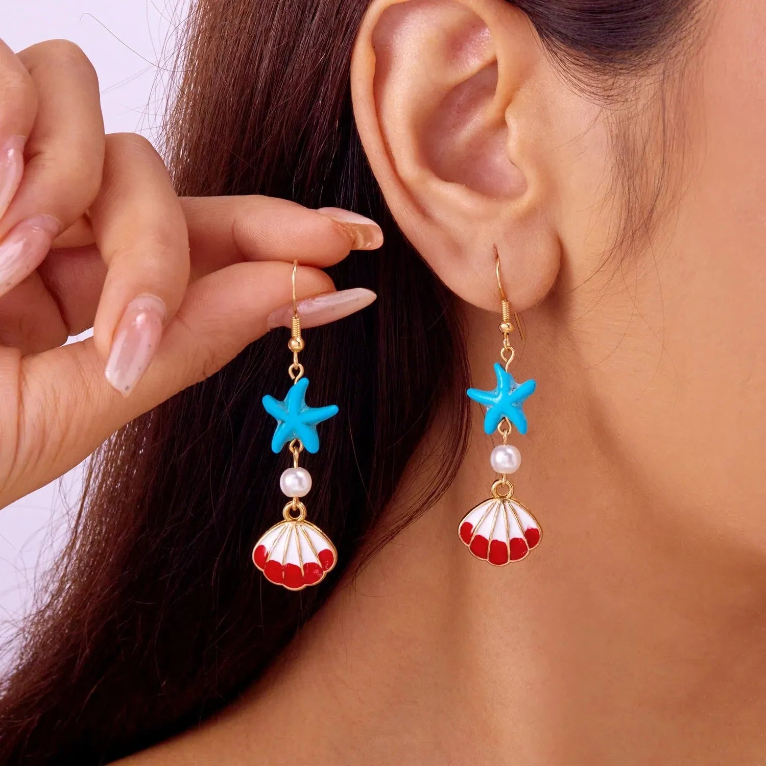 Vintage Starfish Shell Earrings