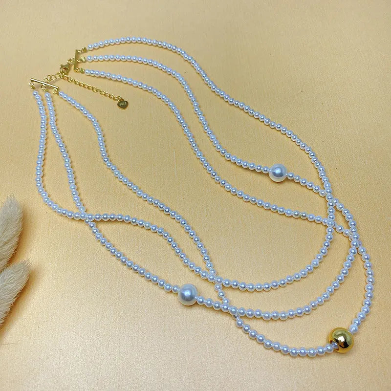 Elegant Blue Pearl Necklace