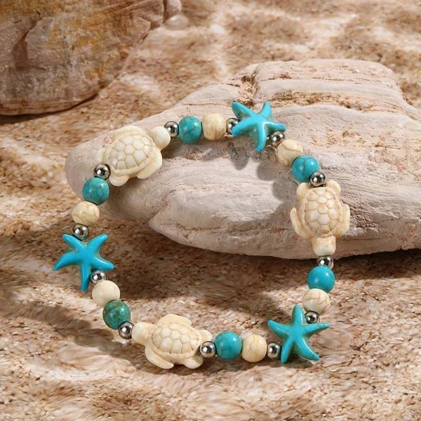Bohemian Turquoise Turtle Bracelet