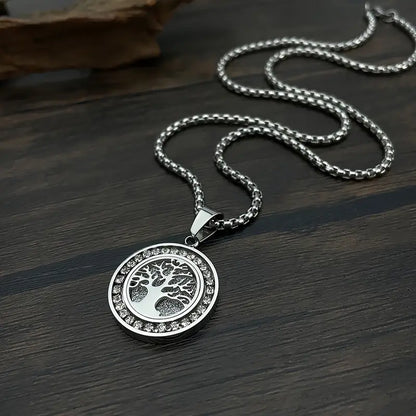 Luxuriously Goldtone Tree of Life Necklace Zirconia