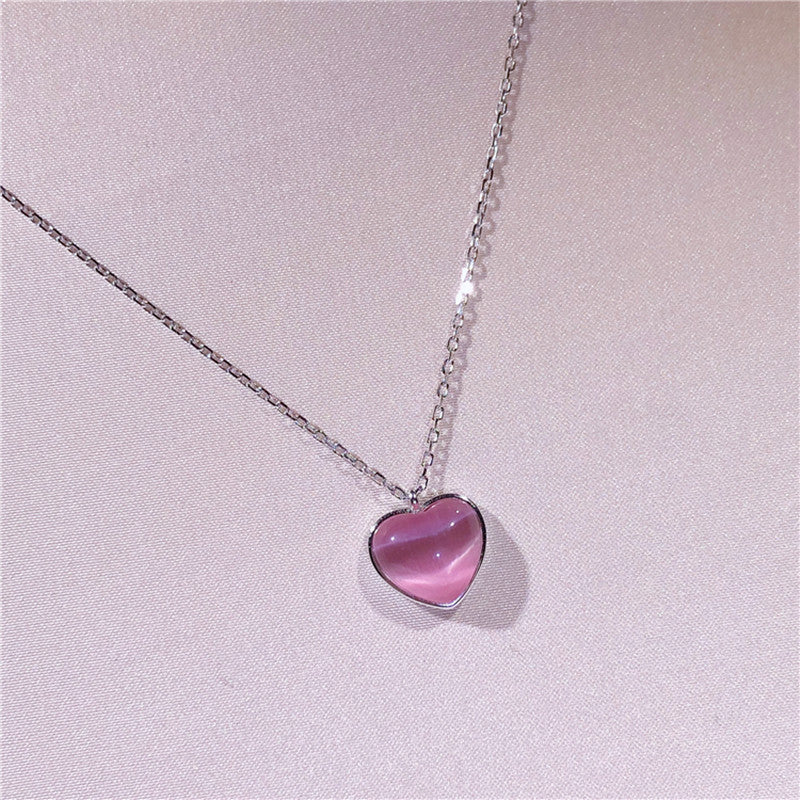 Romantic Pink Heart Necklace