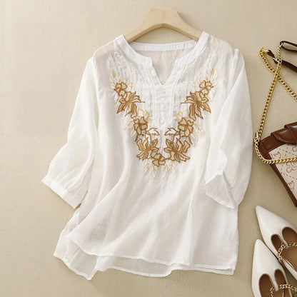 Featherlight Linen Blouse™ — Stay Cool, Captivate Instantly, and Own Every Moment
