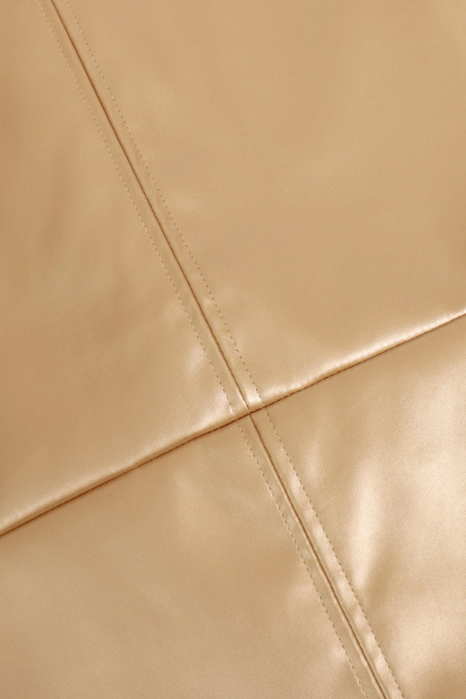 High Gloss Pu Leather Bodycon Slit Skirt