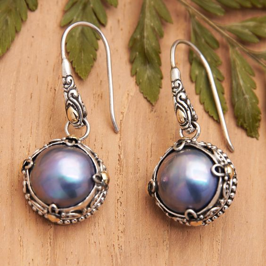 Vintage Dark Pearl Dangling